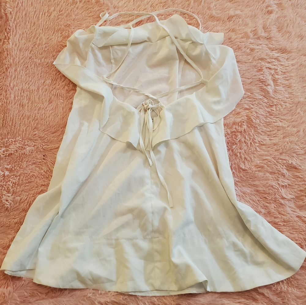 ZAFULCriss Cross Back Ruffle Mini Dress - Picture 4 of 4